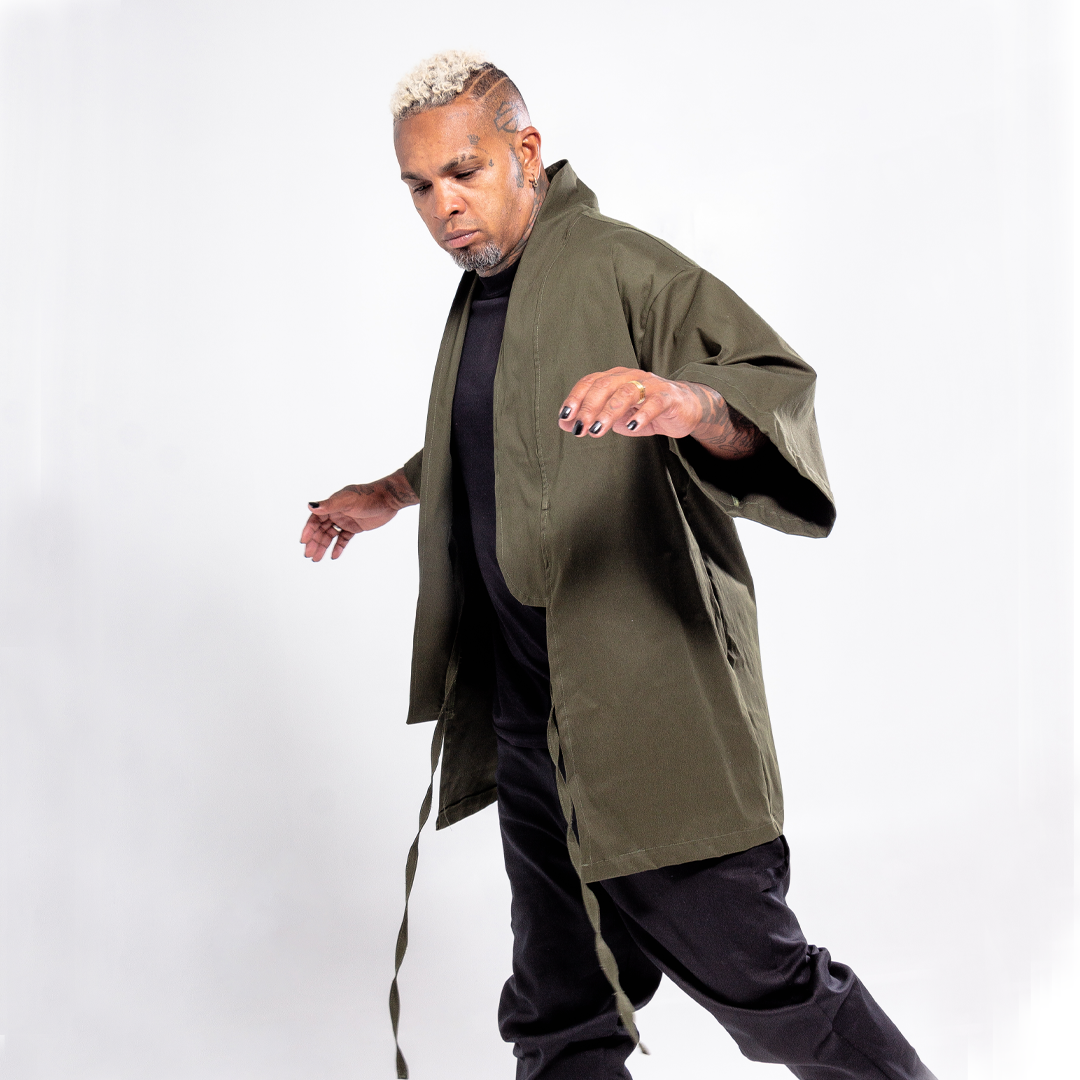 Kimono Assimétrico Musgo