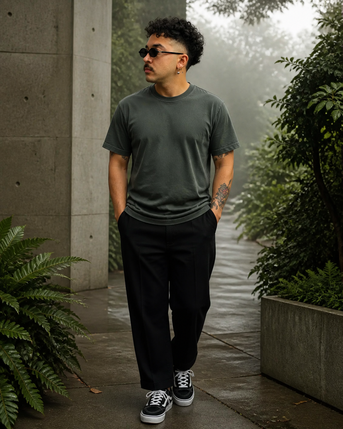 Camiseta Básica Verde Musgo vestida pelo fundador da REIS em Curitiba